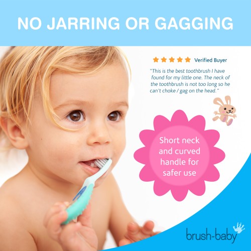 Brush-Baby FlossBrush 0-3 years (Pink/ Yellow/ Blue/ Teal)